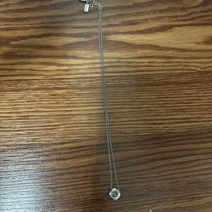 Coach Silver Necklace with Crystal Pendant